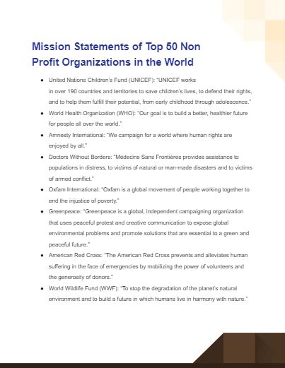 non profit mission statement sample|organization mission statement examples.